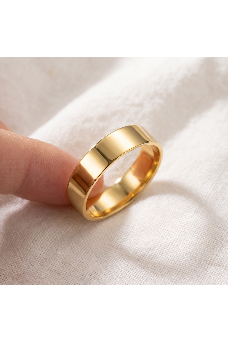 6mm Flat High Polished Wedding Band 14K Gold, Alternate, color, Yellow Gold