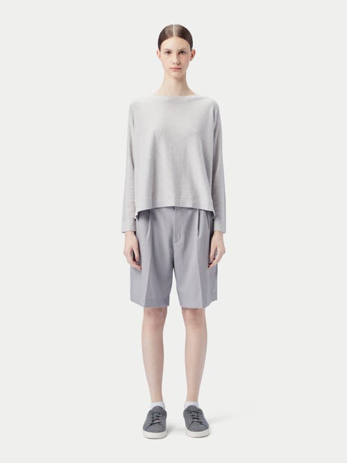 Gobi Mongolian Cashmere Boatneck Cotton Silk Cashmere Sweater In Wind Chime