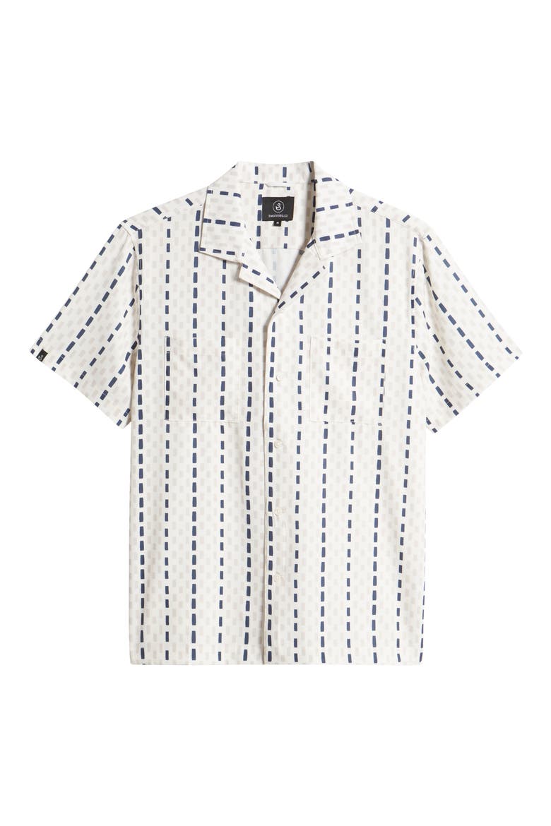 Dean Broken Stripe Camp Shirt, Alternate, color, TAN