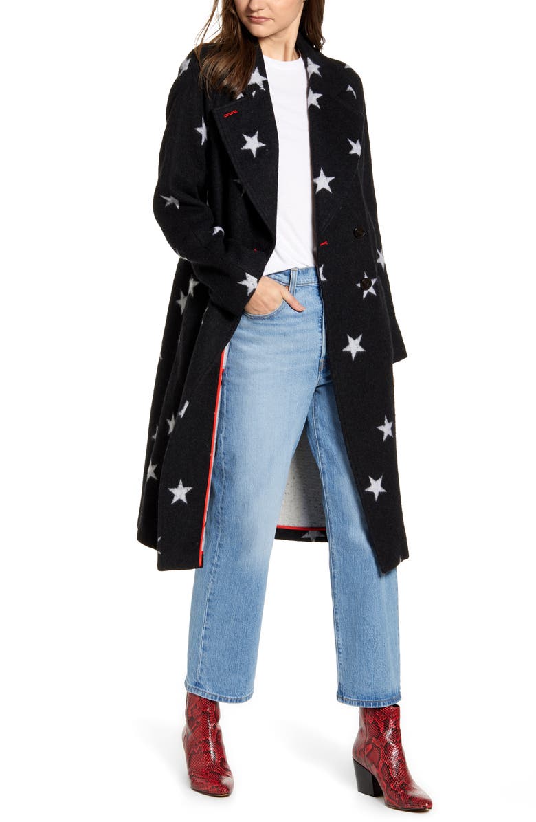 Avec Les Filles Star Double Face Trench Coat, Main, color,