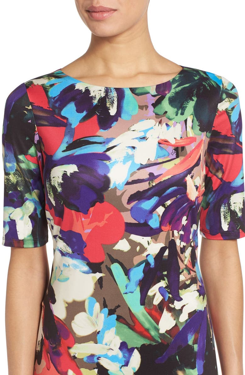 Ellen Tracy Ellen Tracey Print Jersey Sheath Dress, Alternate, color, 