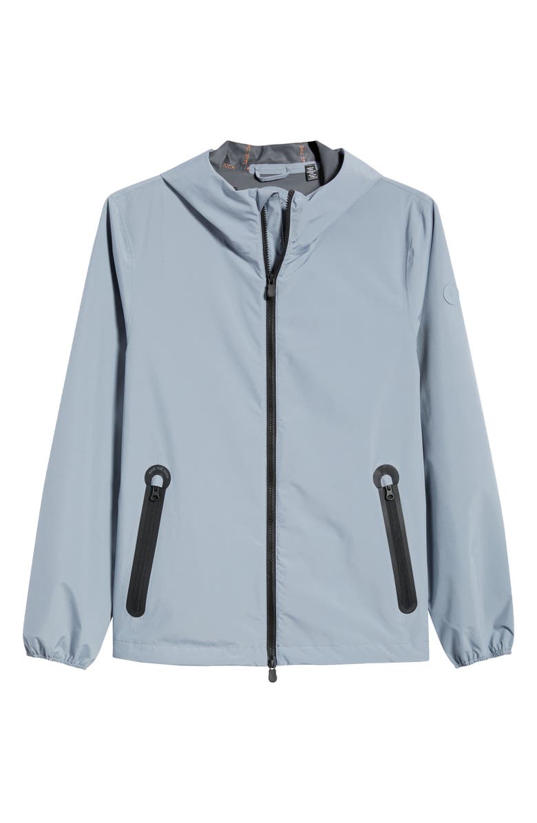 Save The Duck Drop Hooded Rain Jacket, Main, color, Rain Grey