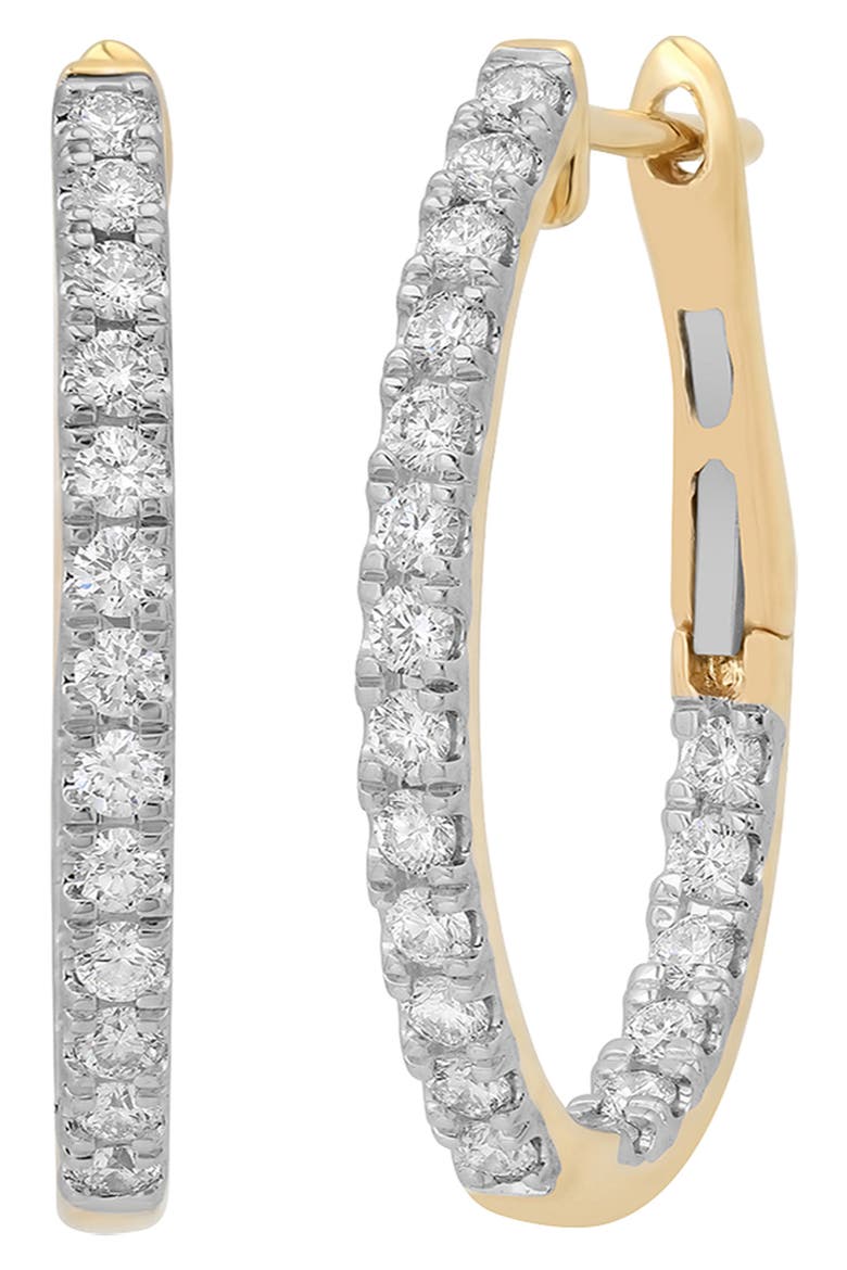 Eternity 18k Gold Diamond Huggie Hoop Earrings, Main, color, 18K YELLOW GOLD