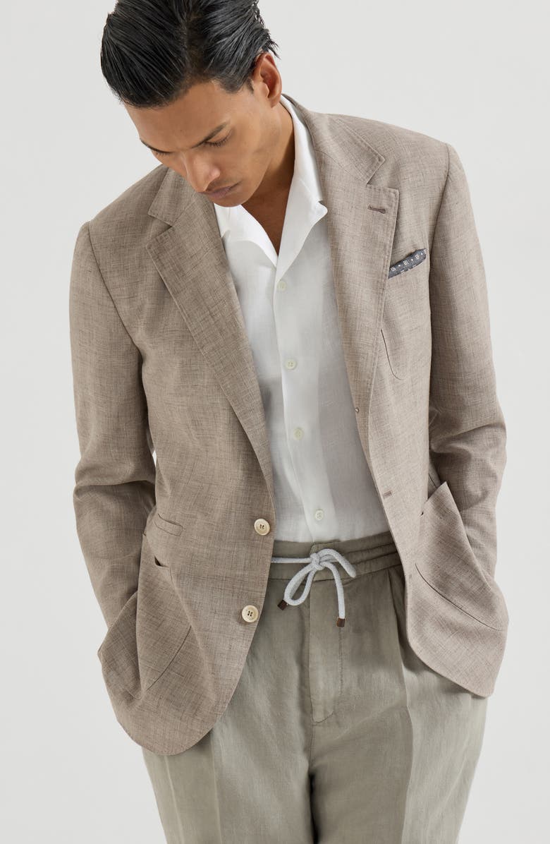 Brunello Cucinelli Deconstructed blazer, Alternate, color, Brown