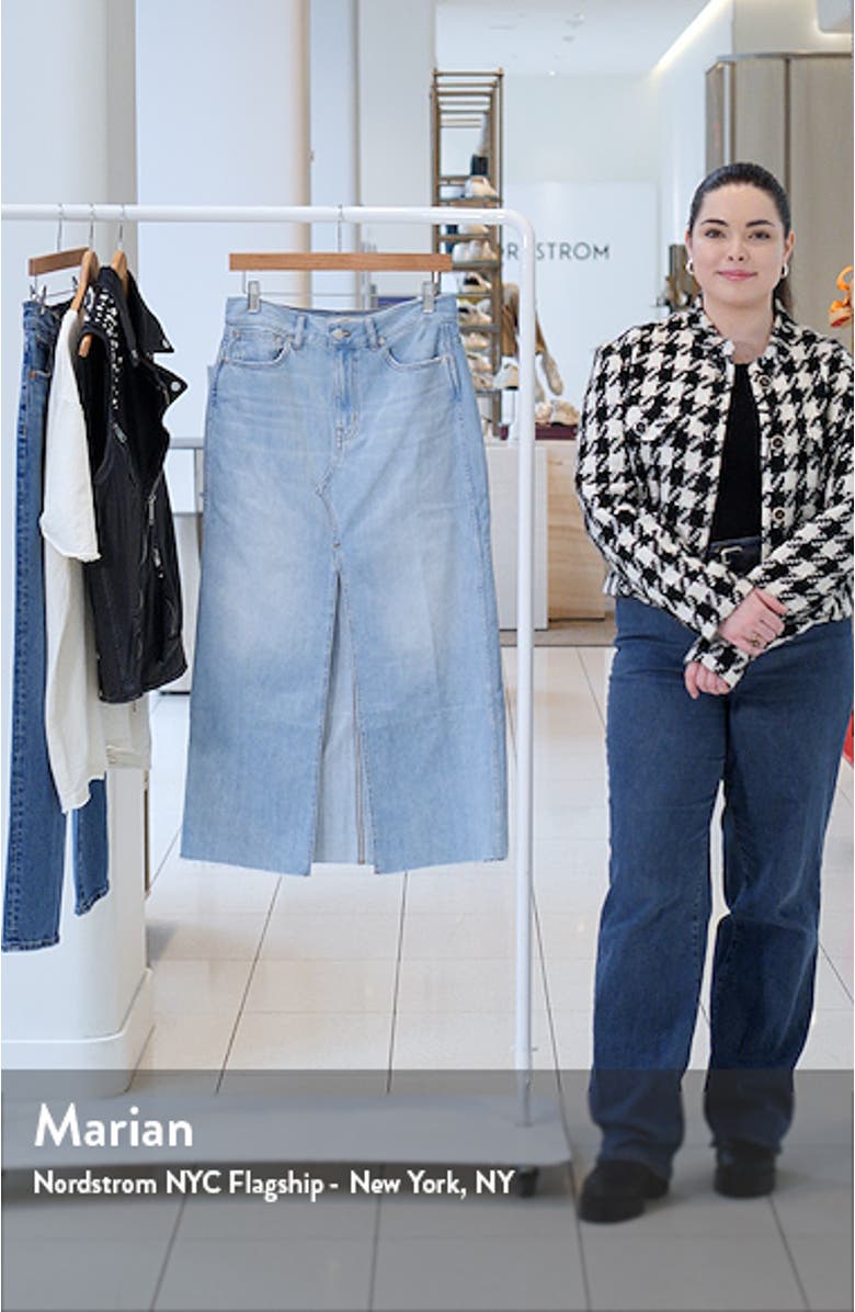 The Rilee Denim Midi Skirt, sales video thumbnail