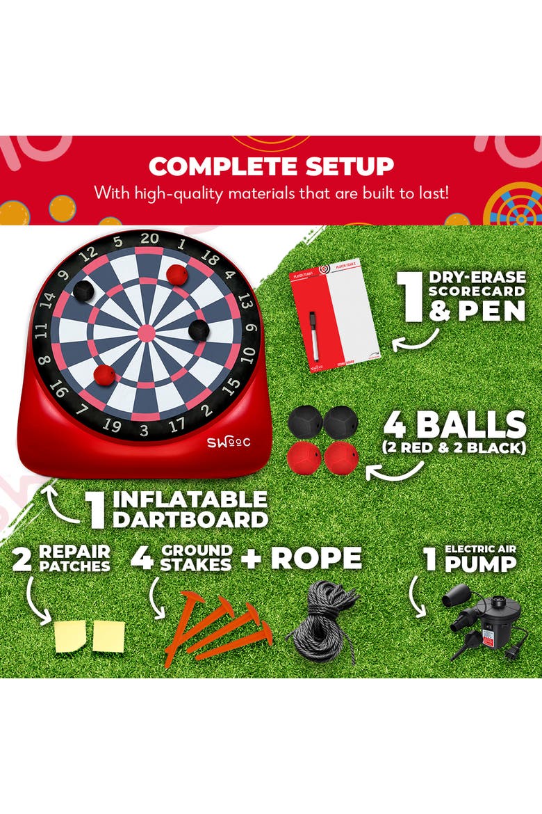XL Giant Kick Darts Game, Alternate, color, Red