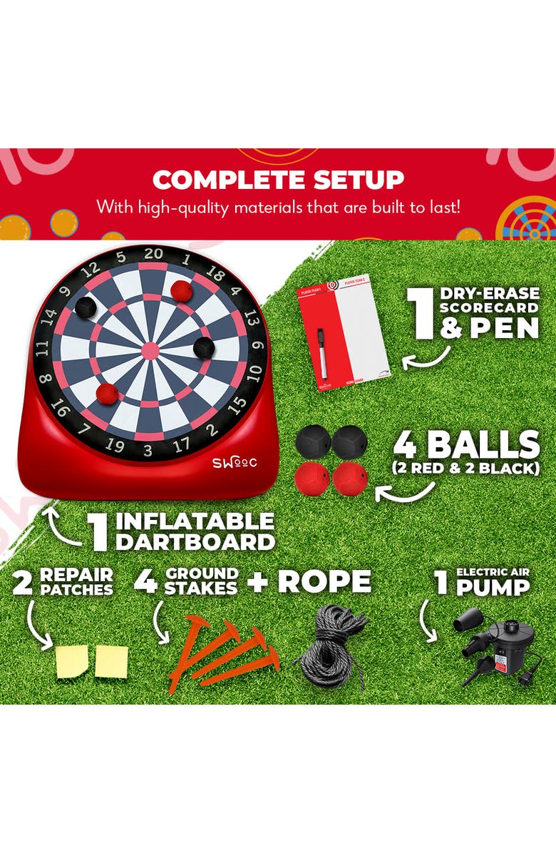 Swooc Games XL Giant Kick Darts Game, Alternate, color, Red