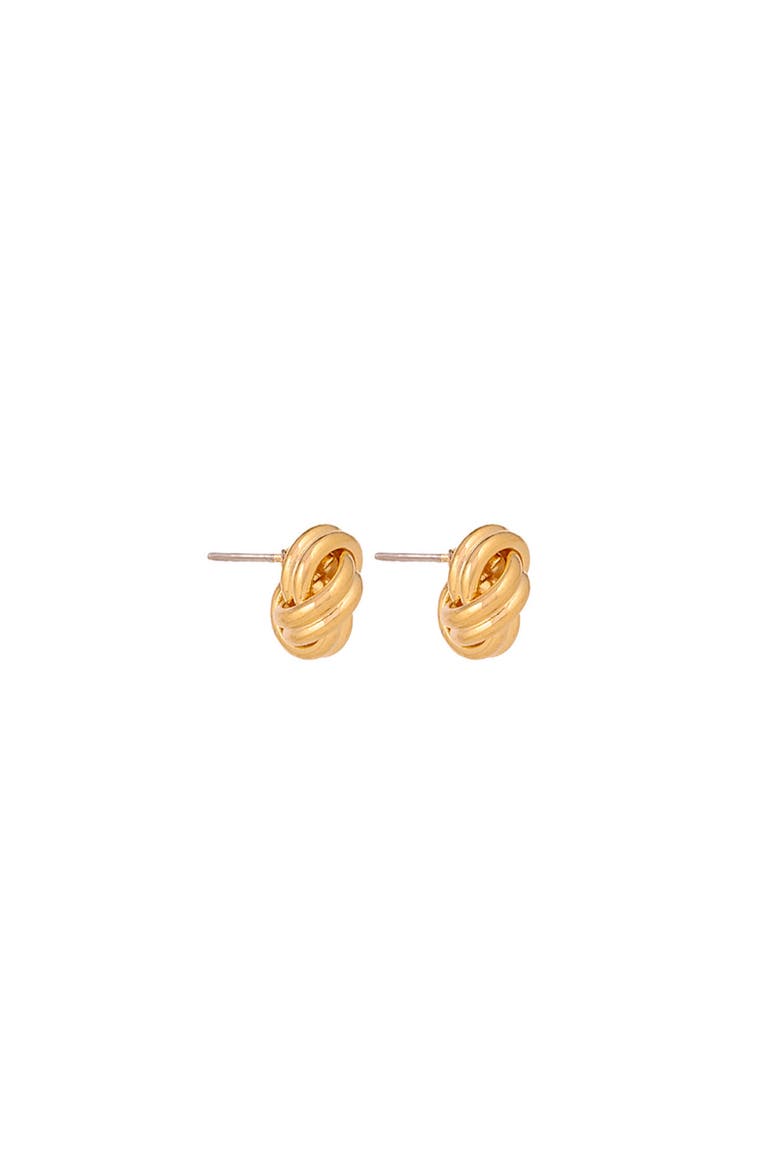 1980s Vintage Love Knot Ribbed Earrings, Alternate, color, Love Knot
