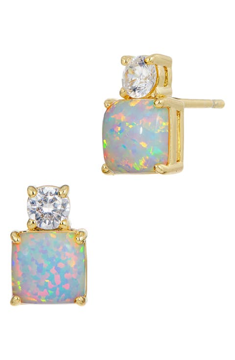 Cubic Zirconia Birthstone Stud Earrings