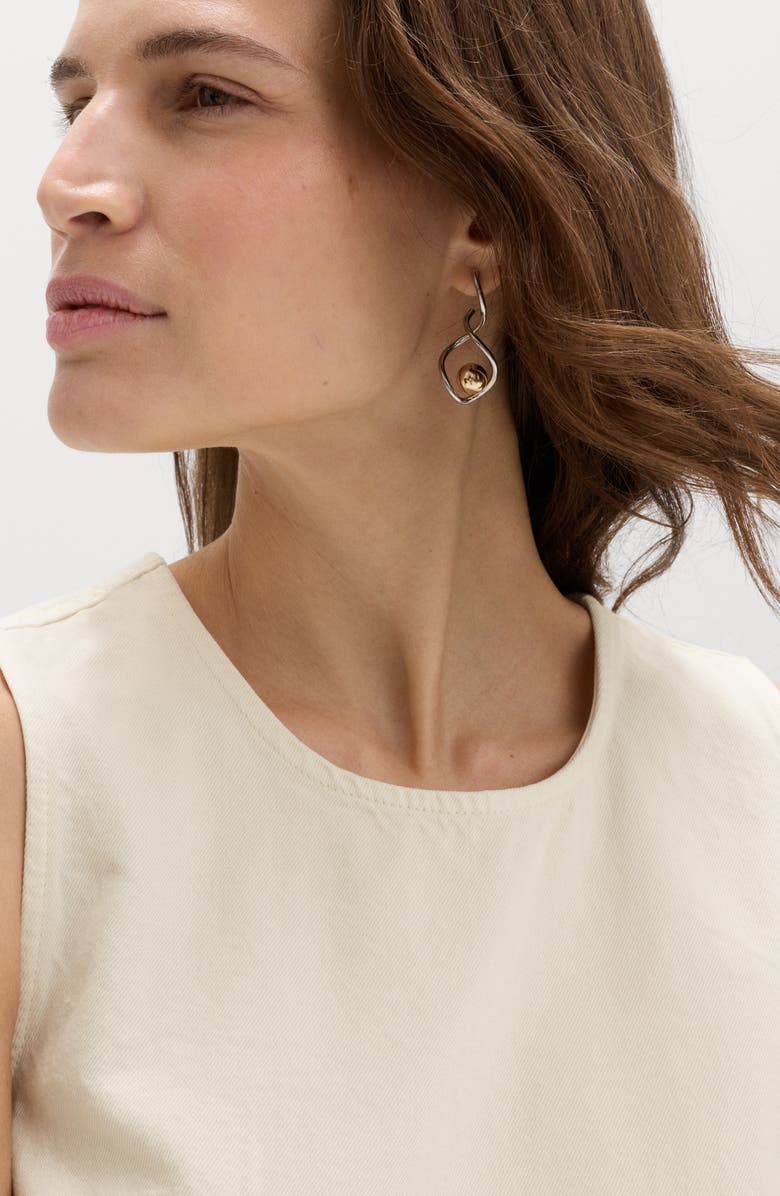 M&S Denim Cutwork Tank, Alternate, color, Ivory
