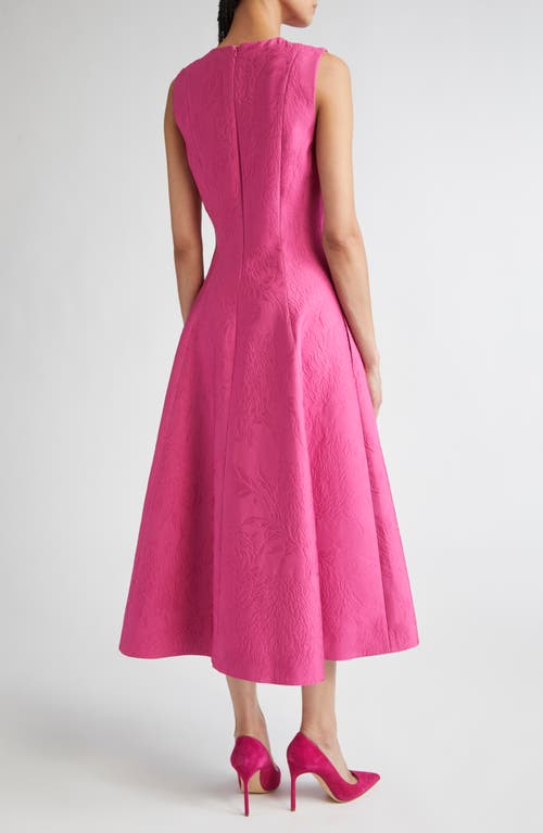 Emilia Wickstead Mara Floral Cloqué Fit & Flare Dress In Pink