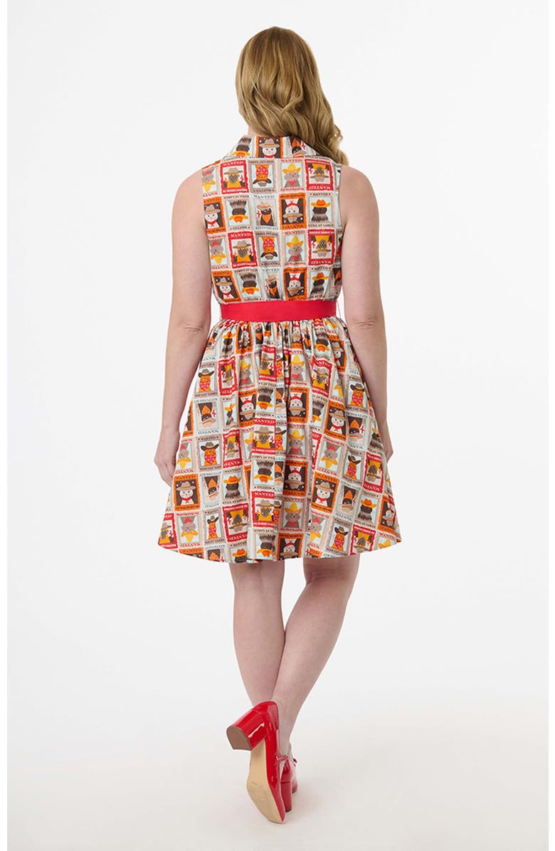 Smak Parlour Sleeveless Flare Dress, Alternate, color, Red Cats