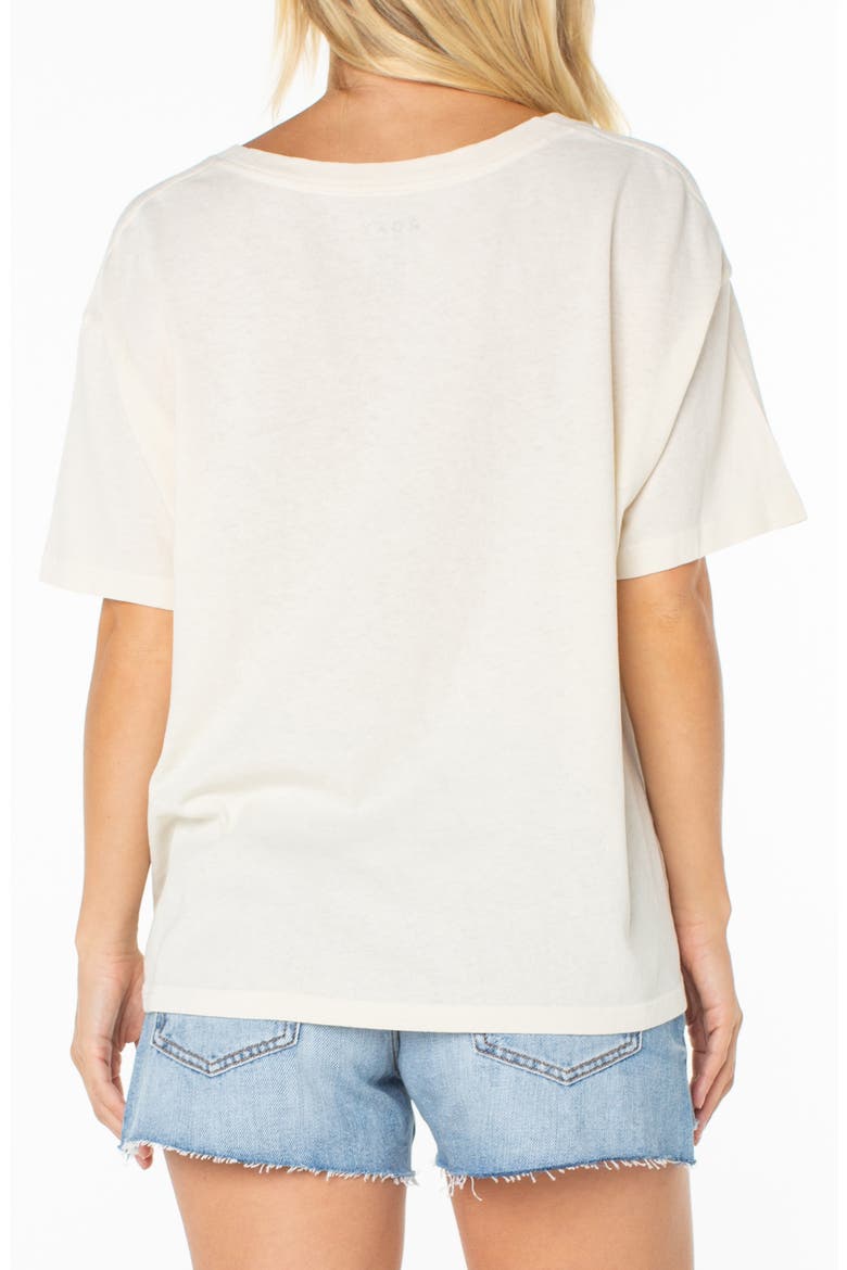 Floral Oversize V-Neck Graphic T-Shirt, Alternate, color, CLOUD DANCER
