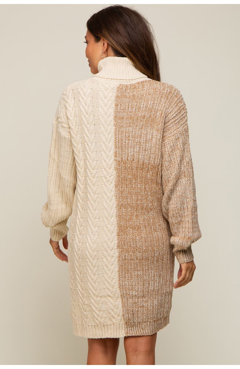 PinkBlush Color Blocked Turtleneck Sweater Dress, Alternate, color, 
