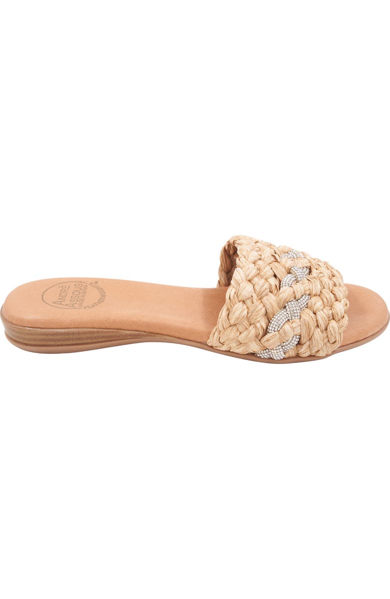 André Assous Nahala Slide Sandal, Alternate, color, Natural/ Crystal
