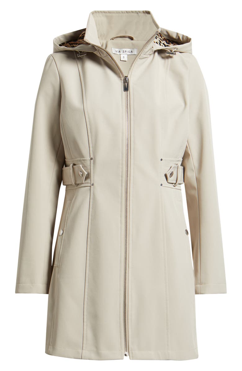 Via Spiga Water Repellent Soft Shell Coat, Main, color, Almond