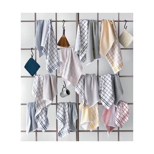 Tag 26l"x18w" Classic Foliage Cotton Set Of 2 Checked And Solid Terry Cloth Dishtowel Kitchen Towel  In Green