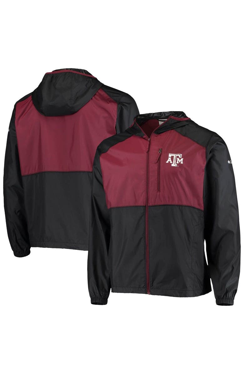Columbia Men's Columbia Black/Maroon Texas A&M Aggies Flash Forward Hoodie Full-Zip Lightweight Windbreaker, Alternate, color, 