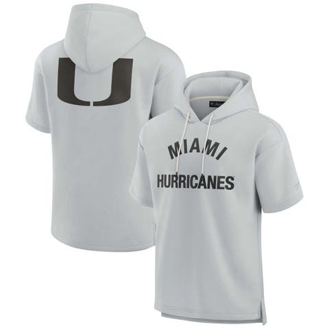 Unisex Fanatics Signature Gray Miami Hurricanes Elements Super Soft Fleece Short Sleeve Pullover Hoodie