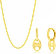 Donatello Gian Sterling Silver Earrings And Necklace Set