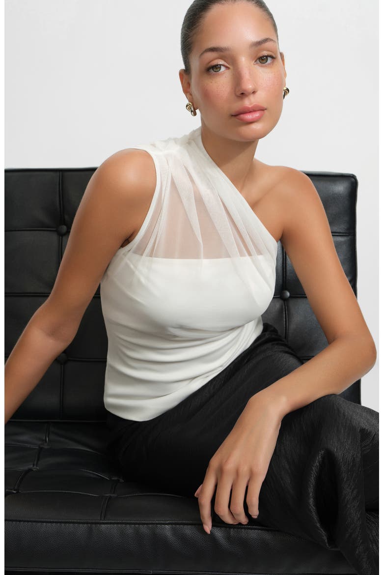 Azur Asymmetric Sleeveless Top, Alternate, color, OFF-WHITE