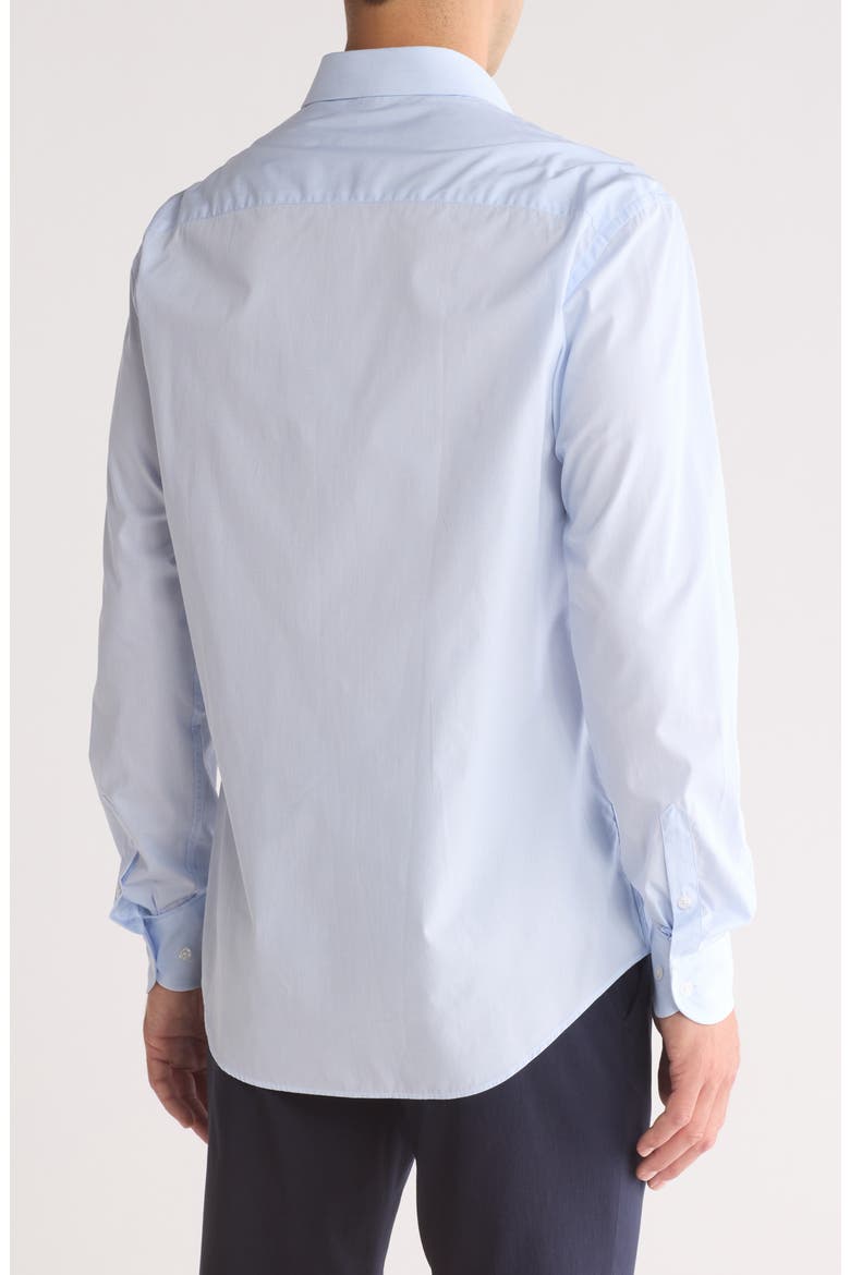 Pinstripe Cotton Twill Dress Shirt, Alternate, color, SKY BLUE