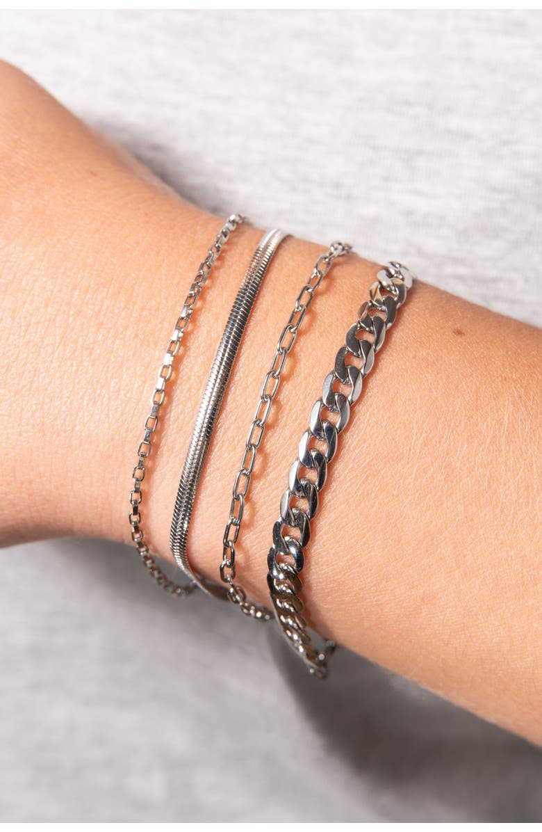 Alex and Ani Everyday Herringbone Chain Bracelet, Alternate, color, Silver