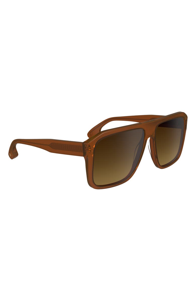 Victoria Beckham 59mm Chain Navigator Sunglasses, Alternate, color, Caramel