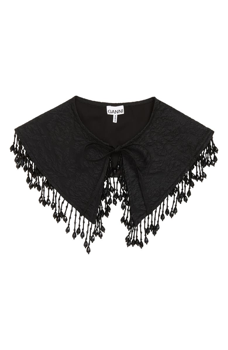 Ganni Jacquard Organza Bead Collar, Main, color, 