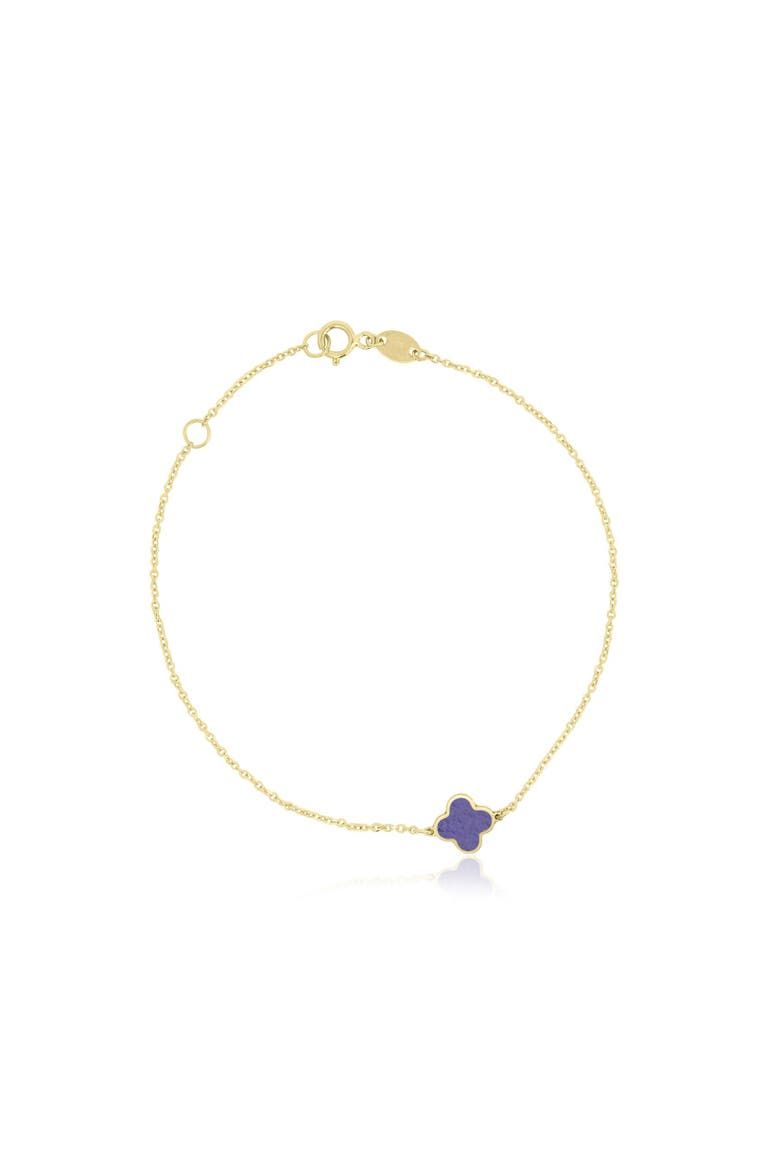 Mini Amethyst Single Clover Bracelet, Main, color, Amethyst
