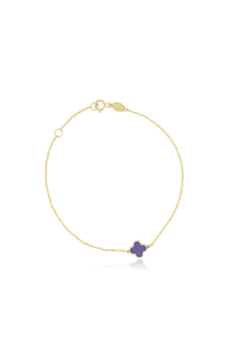 The Lovery Fine Jewelry Mini Amethyst Single Clover Bracelet, Main, color, Amethyst
