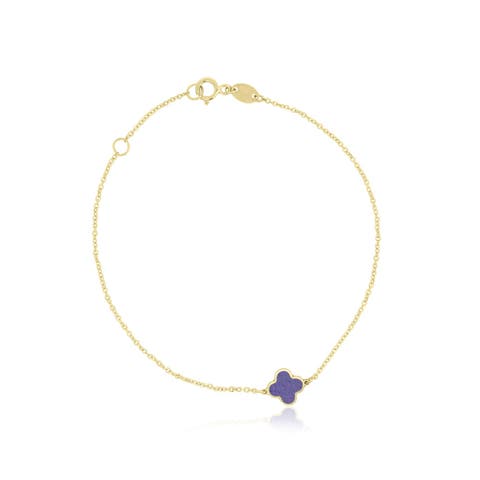 Mini Amethyst Single Clover Bracelet