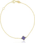 The Lovery Fine Jewelry Mini Amethyst Single Clover Bracelet