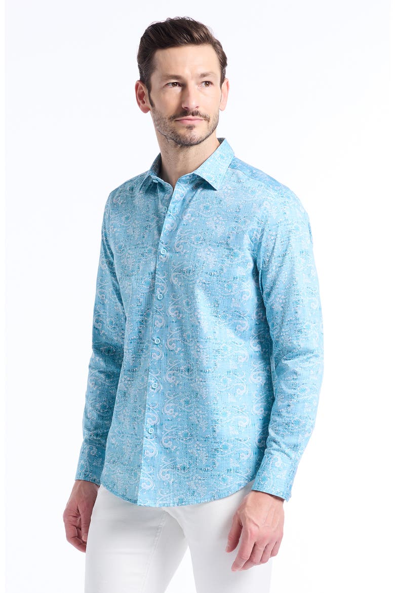 Long Sleeve Button-Up Shirt, Alternate, color, LIGHT BLUE
