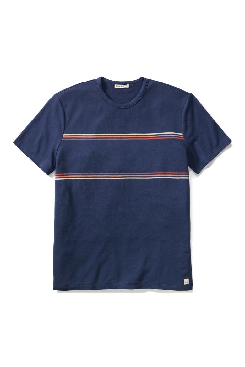 Signature Jacquard Stripe T-Shirt, Alternate, color, NAVY SUNSET STRIPE