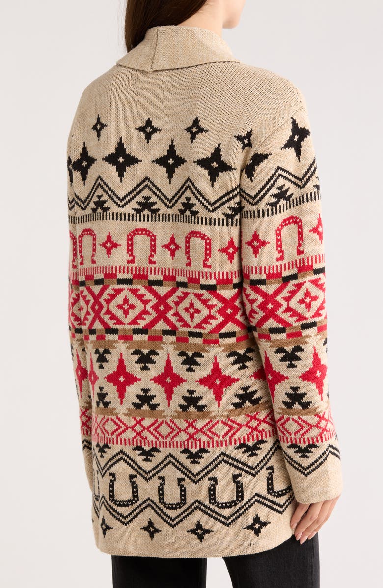 Lucky Brand Horseshoe Cardigan, Alternate, color, Oatmeal