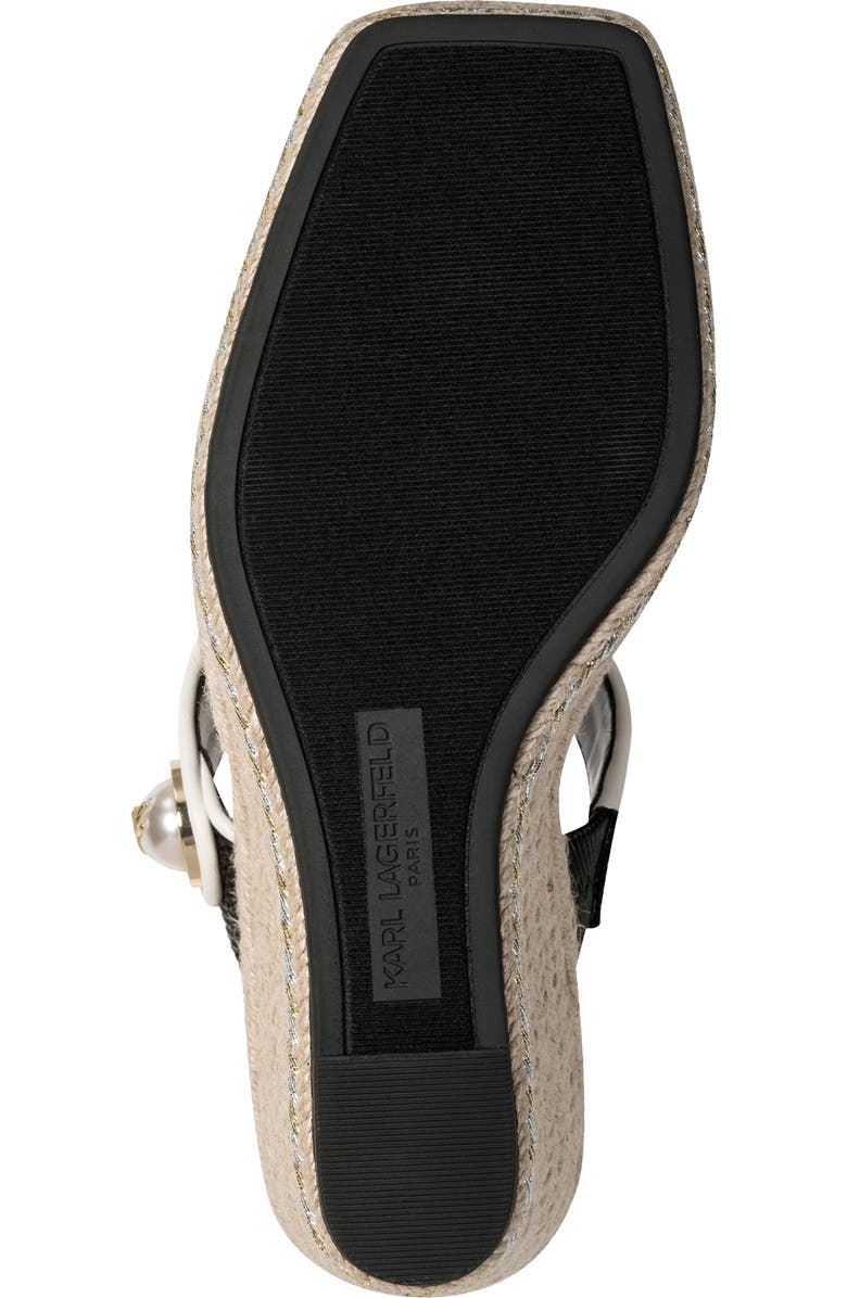 KARL LAGERFELD PARIS Carsen Double Band Espadrille Sandal, Alternate, color, Black/ Cream