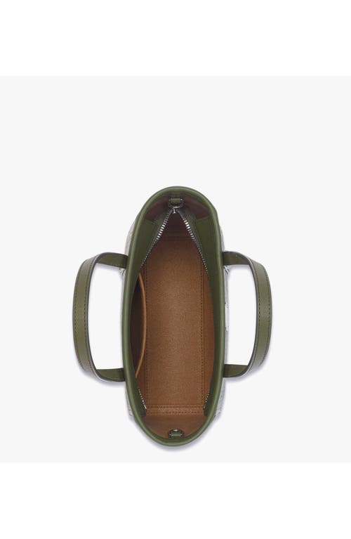 Mcm Toni Mini Visetos Shopper Top-handle Bag In Green
