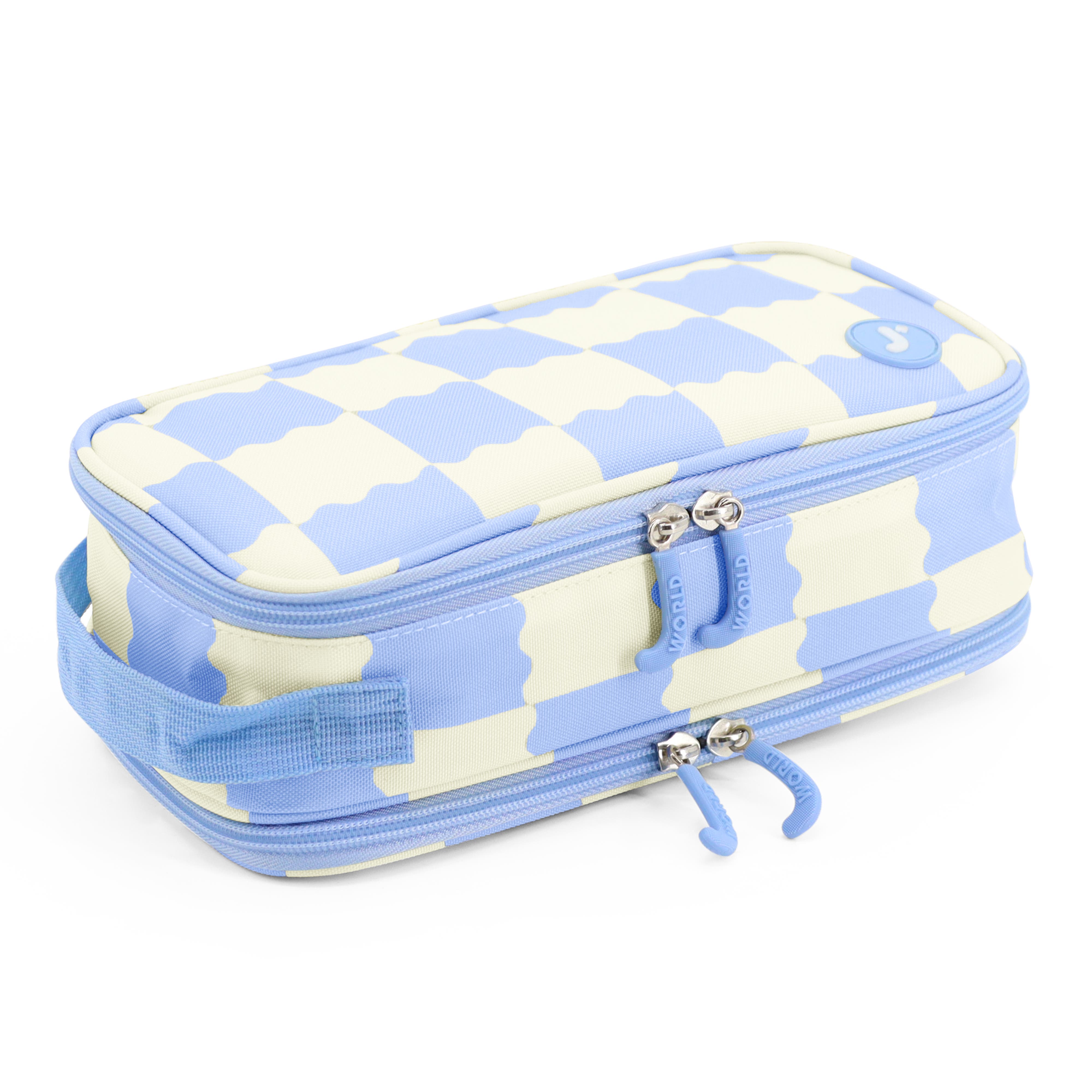 Doodle Pencil Case with Handle Strap, Alternate, color, Wiggle Blue