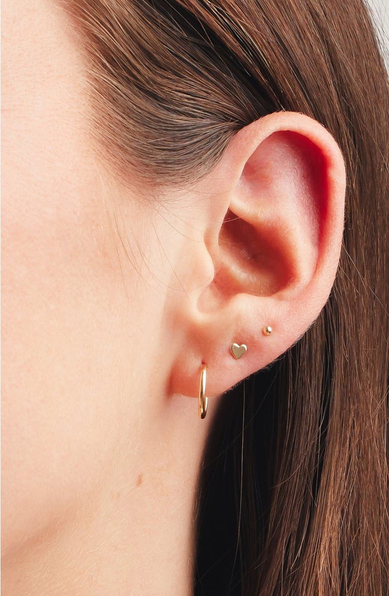 MADE BY MARY 14k Heart Stud Earring, Alternate, color, 14K Solid Gold - Pair