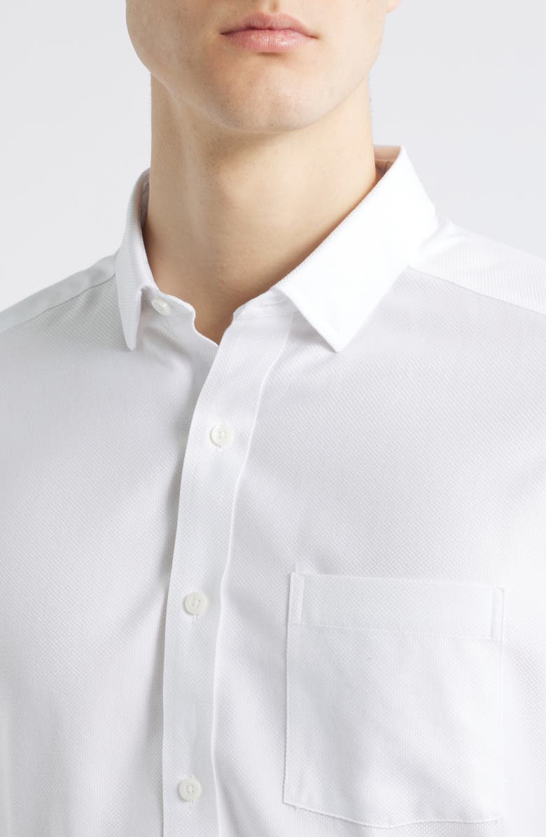 Johnston & Murphy Non-Iron Cotton Dobby Dress Shirt, Alternate, color, White Windowpane