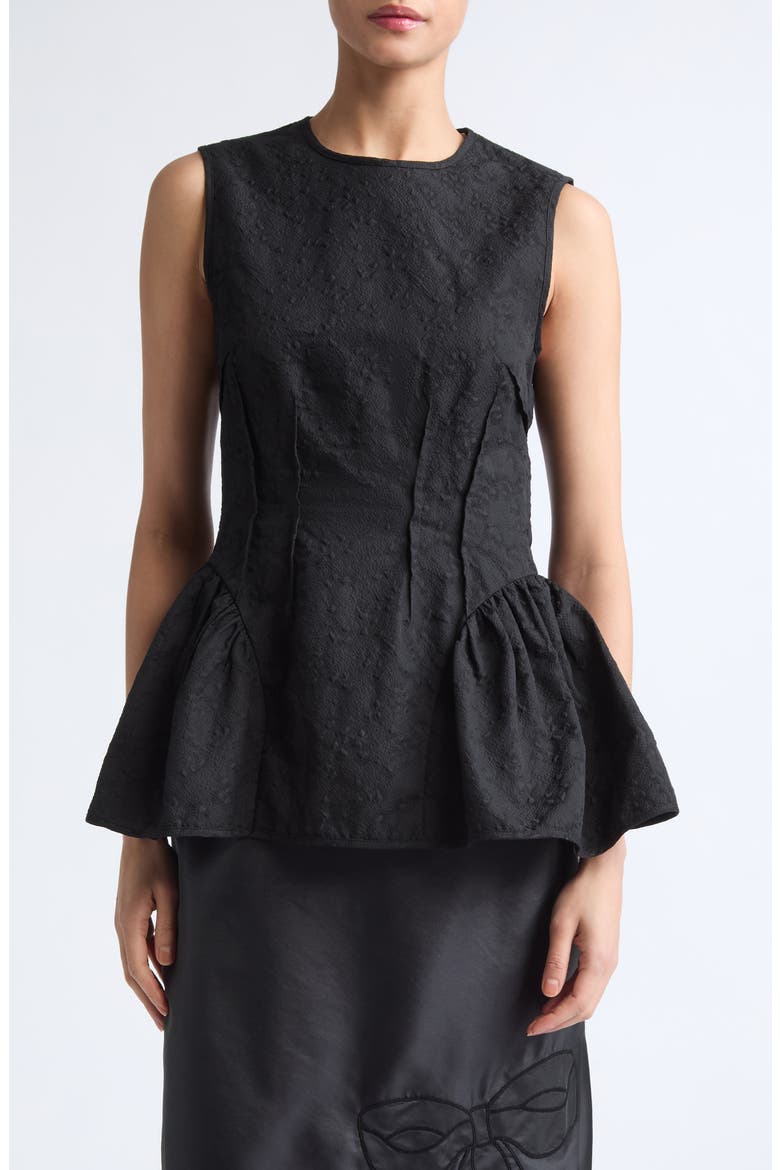 Daimi Cotton Blend Matelassé Top, Main, color, BLACK