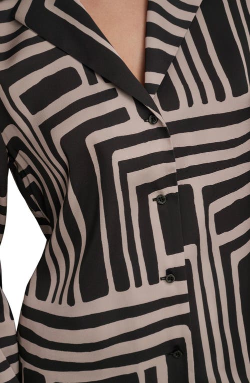 DONNA KARAN DONNA KARAN NEW YORK PRINT BUTTON-UP SHIRT 