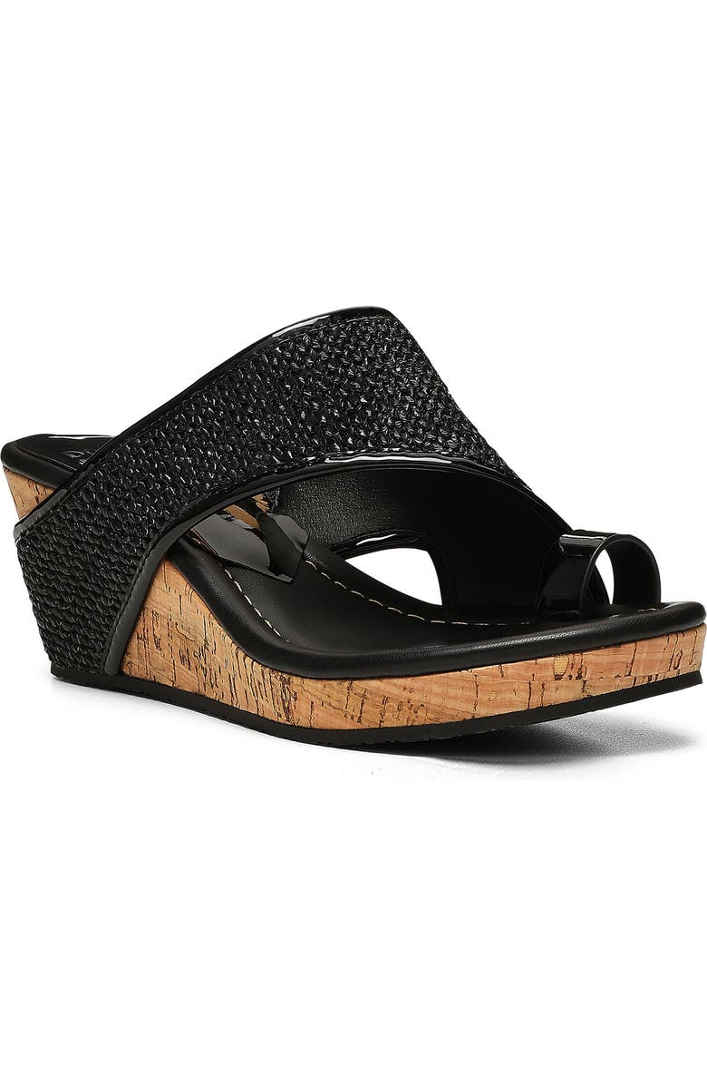 Donald Pliner Platform Wedge Sandal, Main, color, Black