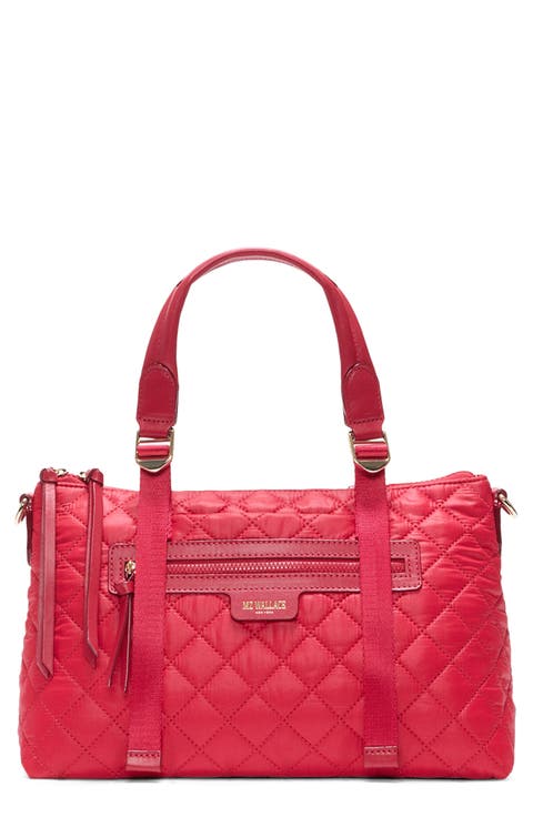 Small Park Quilted Nylon Satchel
