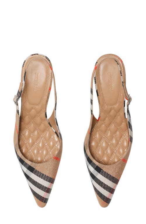 Burberry Slingback Pumps Birdie Check Women In Sand Ip Check