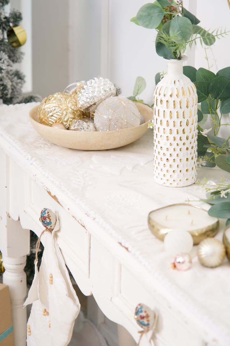 Yuletide Frost Pine Tree and Fox Tufted Runner 14" x 72", Alternate, color, White