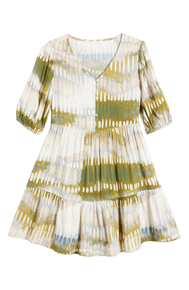 Treasure & Bond Kids' Abstract Print Drop Waist Tiered Dress, Main, color, 