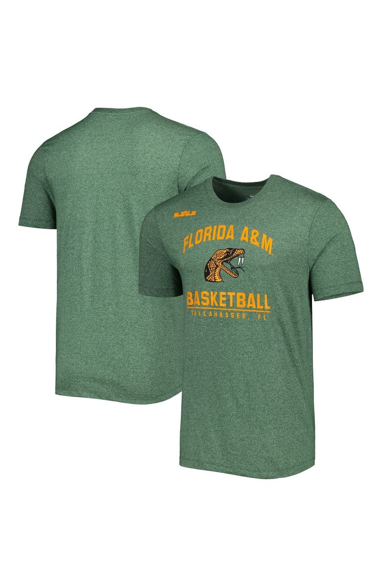 NIKE X LEBRON JAMES Men's Nike x LeBron James Heather Green Florida A&M Rattlers Marled T-Shirt, Main, color, Heather Green