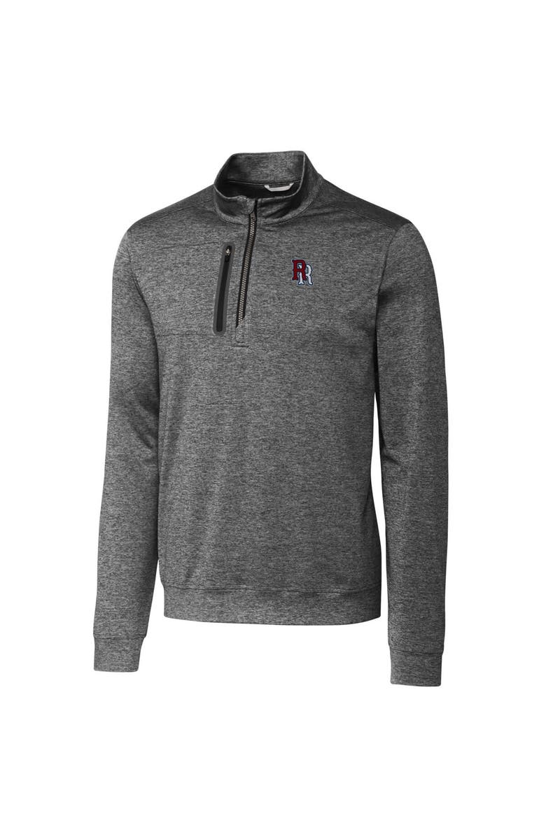 Cutter & Buck Men's Cutter & Buck  Gray Round Rock Express Big & Tall Stealth Heathered Quarter-Zip Pullover Top, Alternate, color, 
